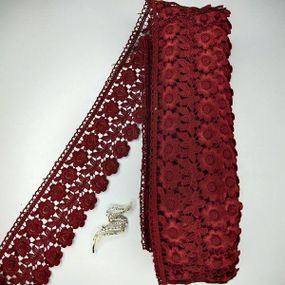Кружево макраме  7,5см (20м) Цвет - Бордовый (25-F1375E1-2)