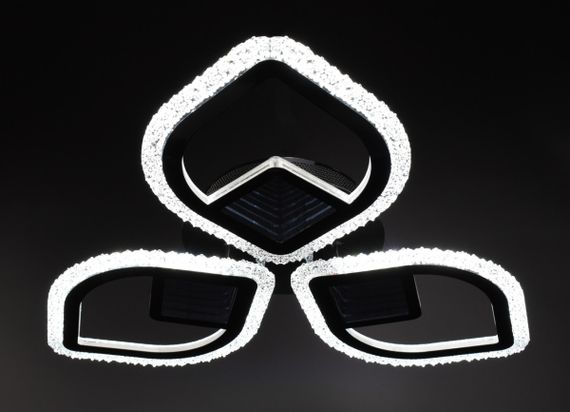 Люстра світлодіодна стельова LED світильник для квартири на стелю лед з пультом 26034 Чорний 8х53х53 см. | Зображення 1