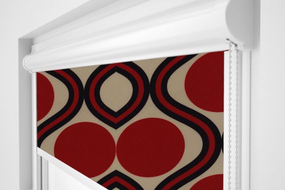Рулонная штора Rolets Геометрия 2-52843-425 42.5x170 см закрытого типа Красно-бежевая