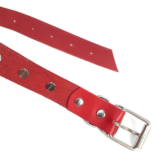 Чокер серце з великими шипами, із натуральної шкіри Art of Sex - Crystal, колір Червоний | Зображення 3