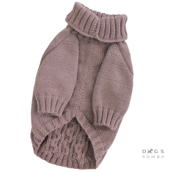 Светр в'язаний Косичка какао Y-228 | Зображення 3