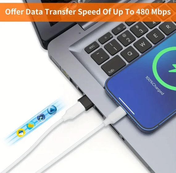 Перехідник з USB на Type-C OTG, USB Type-C. Чорний | Зображення 3