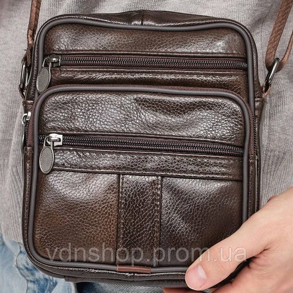 Сучасний месенджер, Чоловіча стьобана сумка через плече, Сумка месенджер шкіряна Чоловіча чорна WN-47 | Зображення 4