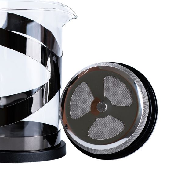 Чайник прозорий заварювальний з френч пресом 800 мл Чорний HP33540B | Зображення 3