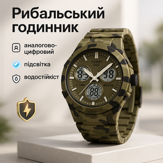 Водонепроникний годинник для риболовлі SKMEI, Годинник на руку для військового Армійський топ GK-63