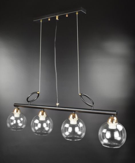 Люстра підвісна на 4 лампочки 26554 Чорний 40-150х15х92 см.