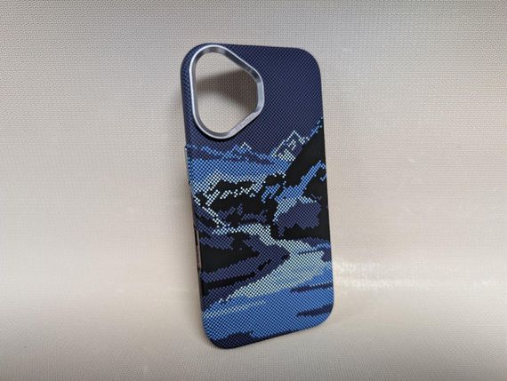 Чехол для iPhone 16 / Айфон 16, LUXO Life Carbon, ультратонкий, MagSafe, синий