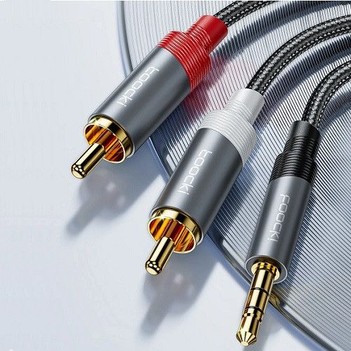 Аудіо кабель 2RCA на mini JACK Toocki  5м. | Зображення 3