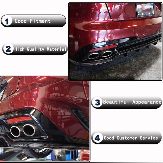 Дифузор заднього бампера (Карбон) для Kia Stinger 2017-2023 рр | Зображення 1