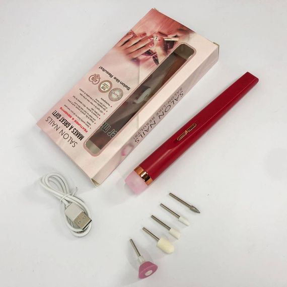 Фрезер для манікюру та корекції нігтів Flawless Salon Nails червоний, Фрезера для манікюру OZ-693 педикюру корекції | Зображення 5