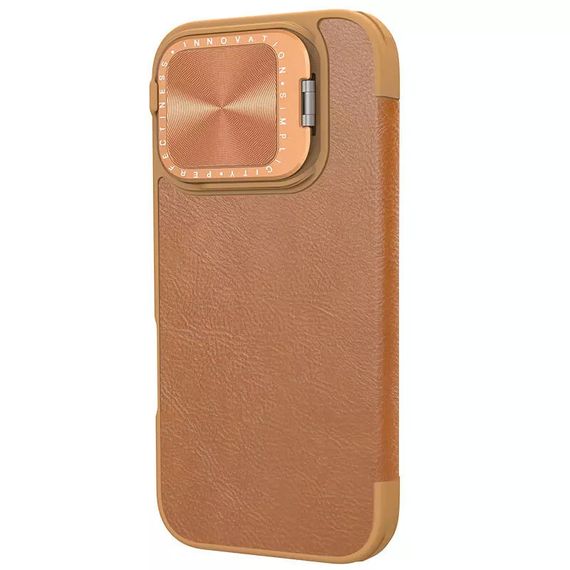 Кожаный чехол-книжка Nillkin Qin Prop для Apple iPhone 16 Pro (6.3") Brown | Зображення 2