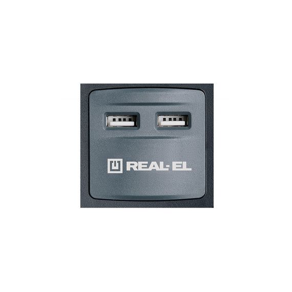 Мережевий фільтр живлення REAL-EL RS-8F USB CHARGE 3m, black (EL122300004) | Зображення 1