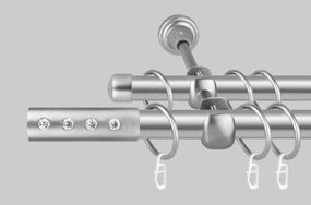 Карниз для штор дворядний металевий 19 мм, Алюр Сатин комплект