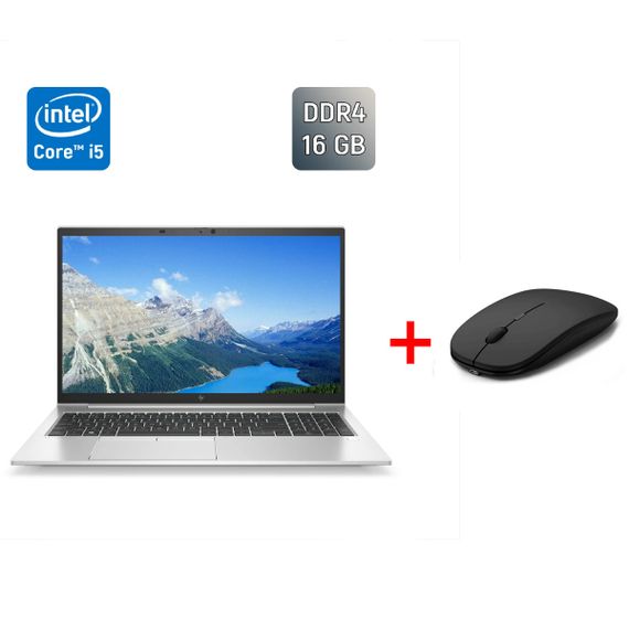 Ультрабук Б-клас HP EliteBook 850 G8 / 15.6" (1920x1080) IPS / Intel Core i5-1145G7 (4 (8) ядра по 2.6 - 4.4 GHz) / 16 GB DDR4 / 256 GB SSD / Intel Iris Xe Graphics / USB Type-C / WebCam / TouchID б/в + Подарунок Бездротова миша / USB