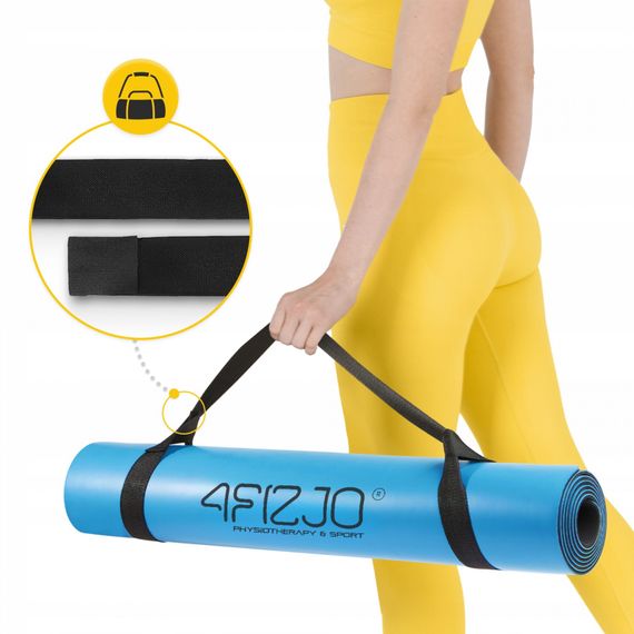 Коврик (мат) спортивный 4FIZJO PU 183 x 68 x 0.4 см для йоги и фитнеса 4FJ0588 Blue (P-5907739319555) | Зображення 8
