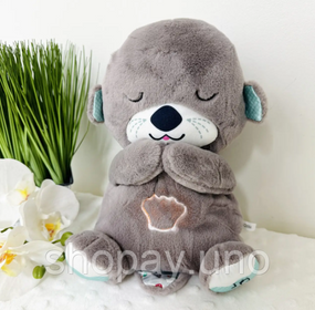 Плюшевая игрушка - ночник Выдрочка Soothe Snuggle Otter Сказочные сны выдрёнка Игрушка для ребенка с музыкой, подсветкой, дыханием