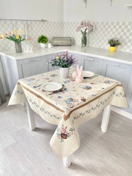 Скатертина гобеленова RUNNER650 Limaso, 137х180, Прямокутна, Великодній, Без люрексу, 75% поліестер, 22% бавовна, 3% акрил, Гобелен | Зображення 2