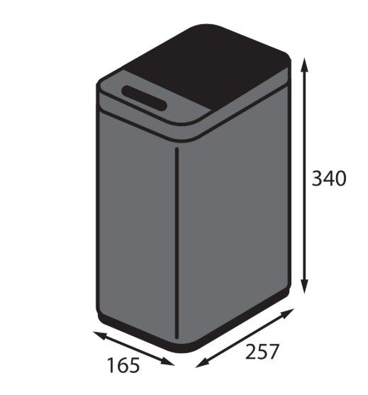 Відро для сміття сенсорне прямокутне Koer TC-020408-07 8 л графіт (KR5590) | Зображення 1