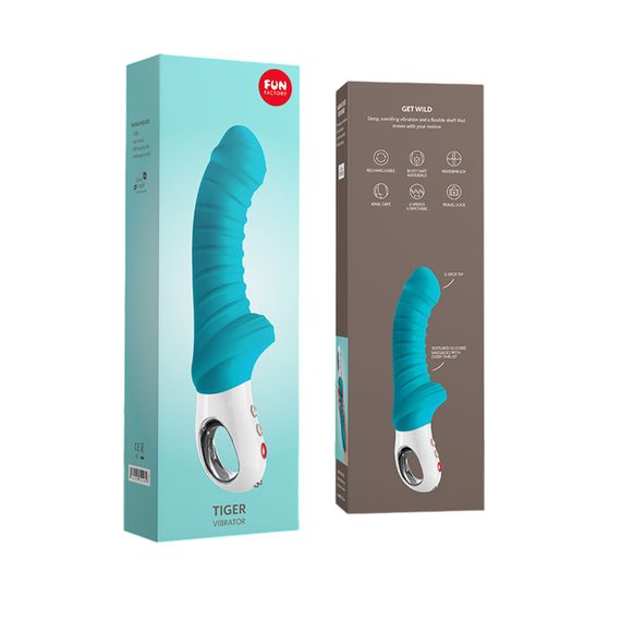 Вібратор для точки G Fun Factory TIGER petrol, ребристий, підходить для анальної стимуляції | Зображення 7