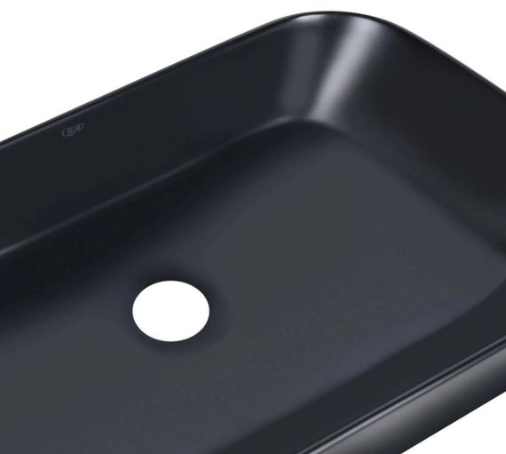 Комплект Qtap Scorpio: Раковина накладна прямокутна 550х390х120 мм Matt Black + Донний клапан PU03 (QT14112243MBN47298) | Зображення 3