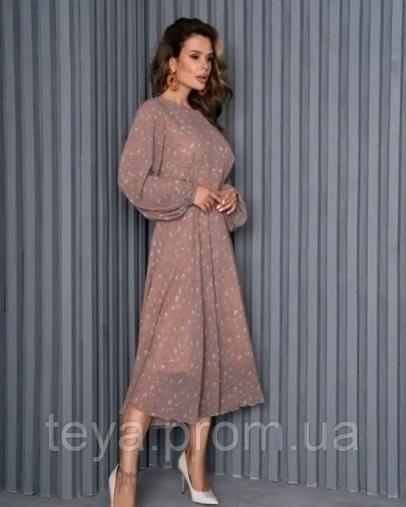 Платье для женщин цвет коричневый размеры S, M, L, XL FI_008451 | Зображення 1
