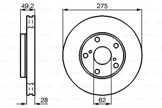 Диск гальмівний TOYOTA AVALON, BOSCH (0986478632) | Зображення 4
