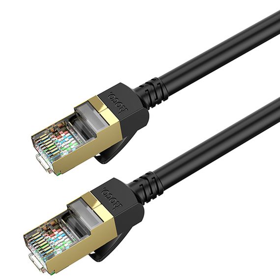 Кабель (патч-корд) Hoco US02 Level pure copper gigabit ethernet (3m) Black | Зображення 2