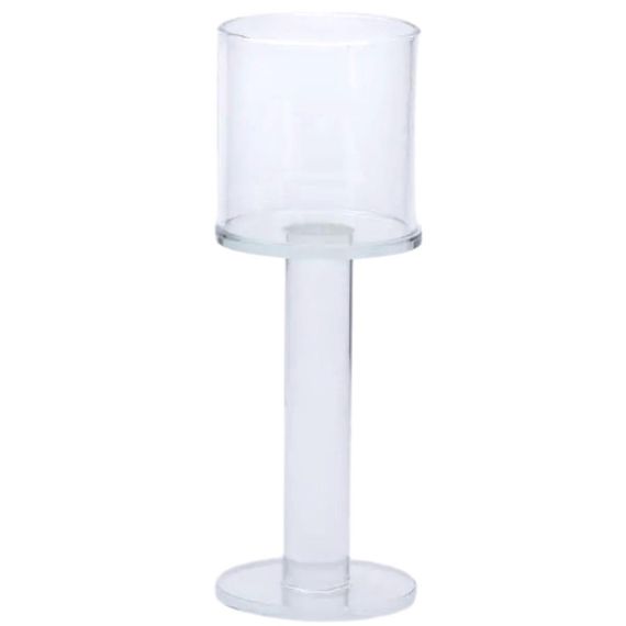 Подсвечник стеклянный на ножке 6×16 см подсвечник бокал декоративный прозрачный HP-4-38M | Зображення 1
