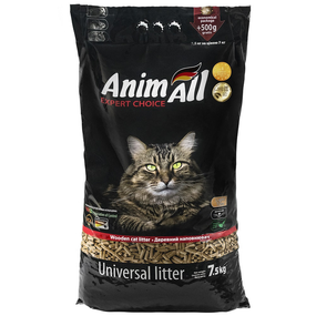Древесный наполнитель для кошачьего туалета AnimAll  - без аромата 7,5 кг