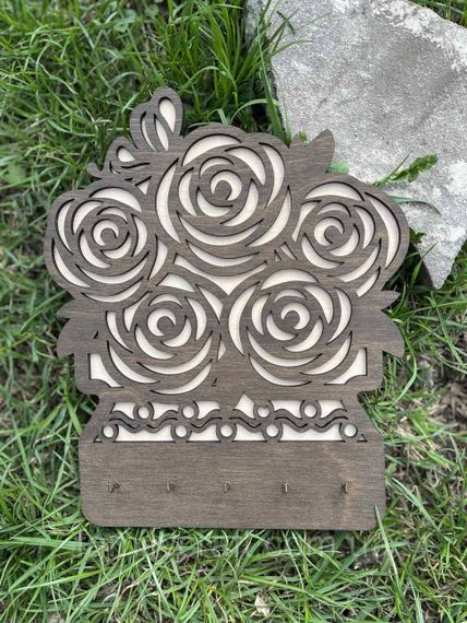 Настенная ключница из дерева Деревянный органайзер для ключей Держатель для хранения Персонализация | Зображення 4