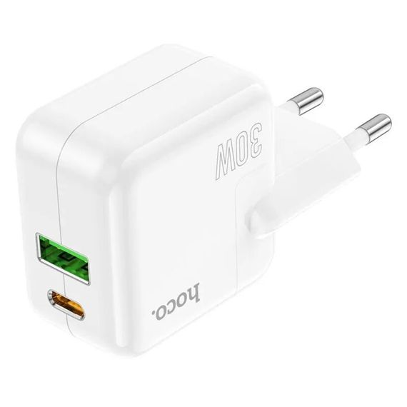 СЗУ Hoco C111A PD 30W+QC3.0 (1USB-A/1C) White | Зображення 2