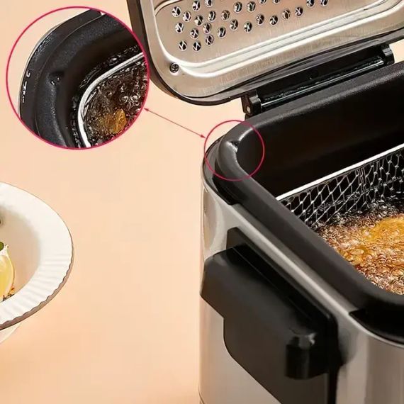 Фритюрница для дома на 1,5л Crownberg CB 5542, 1200 Вт для картошки фри, нагетсов | Зображення 2