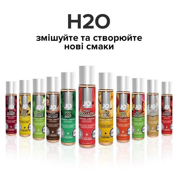 Смазка на водной основе JO H2O — Watermelon (30 мл) без сахара, растительный глицерин | Зображення 4