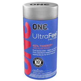 Презервативи ONE Ultra Feel, ультратонкі, з додатковою змазкою, 10 шт, подарункове паковання-тубус sexstyle