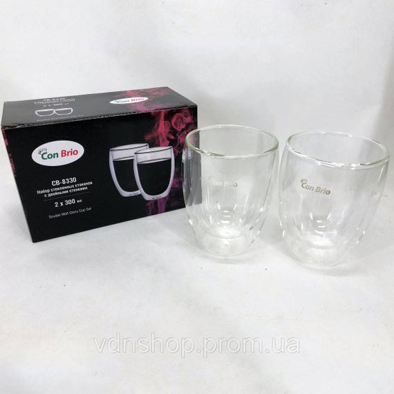 Стеклянные чашки с двойным дном Con, Набор стаканов с двойными стенками для кофе Чашки двойный дном HM-68 | Зображення 1