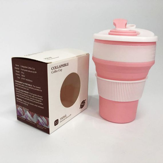 Кружка туристическая (складная/силиконовая), кружка походная силиконовая складная. Цвет: розовый | Зображення 1