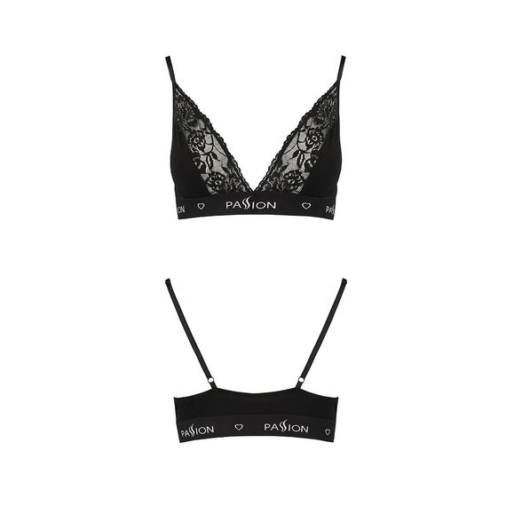 Еластичний топ з мереживом Passion PS001 TOP L, black | Зображення 4