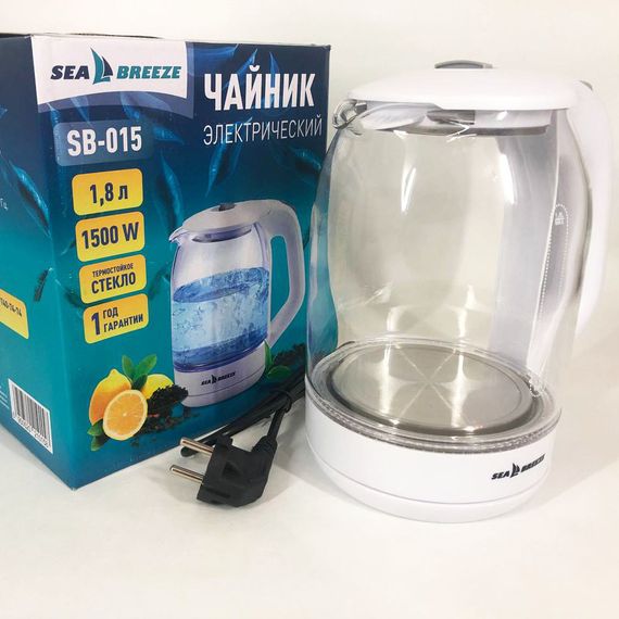 Электрочайник SeaBreeze SB-015, чайники с подсветкой, электронный чайник, тихий электрический чайник | Зображення 8