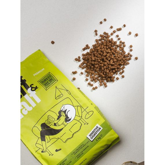 Корм сухий HalfHalf для котів із чутливим травленям з індичкою 8 кг | Зображення 3