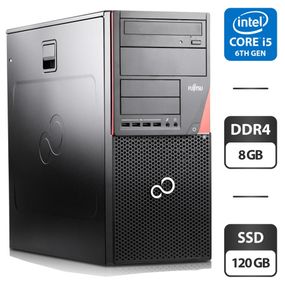 Комп'ютер Fujitsu Esprimo P756 E90 Tower / Intel Core i5-6400 (4 ядра по 2.7 - 3.3 GHz) / 8 GB DDR4 / 120 GB SSD / Intel HD Graphics 530 / DVD-ROM / Windows 11 Pro б/в