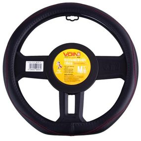 Чохол на кермо VLOD-LF2161 BK R M чорний/БО/шкіра один шов/flat