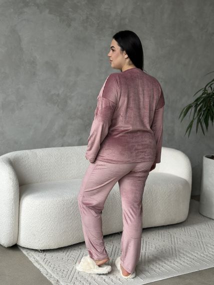 Розкішний домашній костюм піжама PLUS SIZE з велюру | Зображення 6