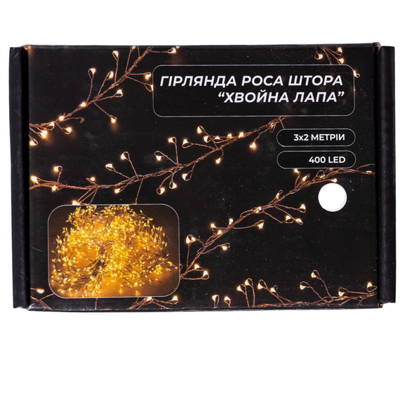 Новорічна гірлянда Хвойна лапа 3х2 м 400 LED  Біле світло D400LED2MW | Зображення 3