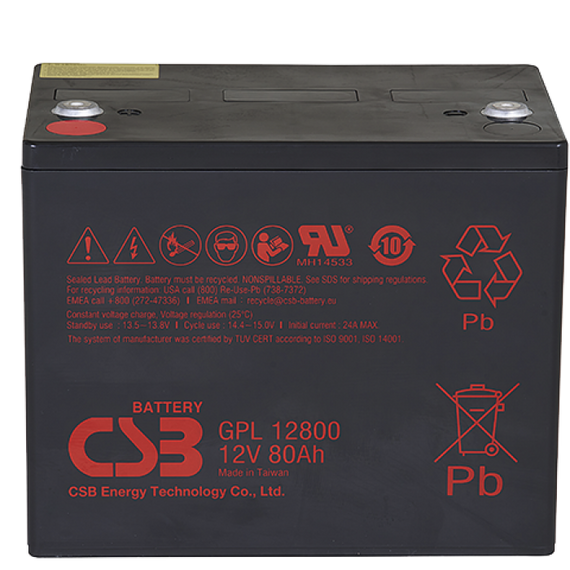 Акумуляторна батарея CSB GPL12800, 12V 80Ah (261х168х210 (220)