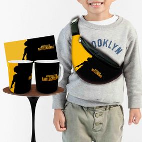 Набір: дитяча сумка-бананка+кружка Пабг «PUBG» 32х15см, бананка для хлопчика через плече на подарунок (00941)