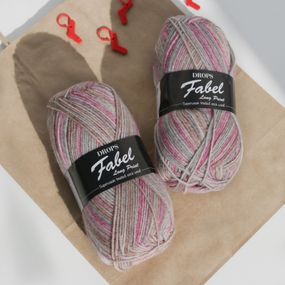 Drops Fabel, 623 - Long print - Rose mist
