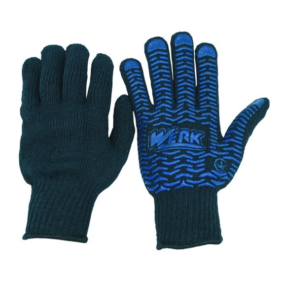 Рукавички ХБ чорні, синій ПВХ Werk WE2166