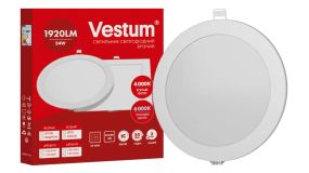 Круглий світлодіодний врізний світильник Vestum 24W 6000K 220V 1-VS-5106