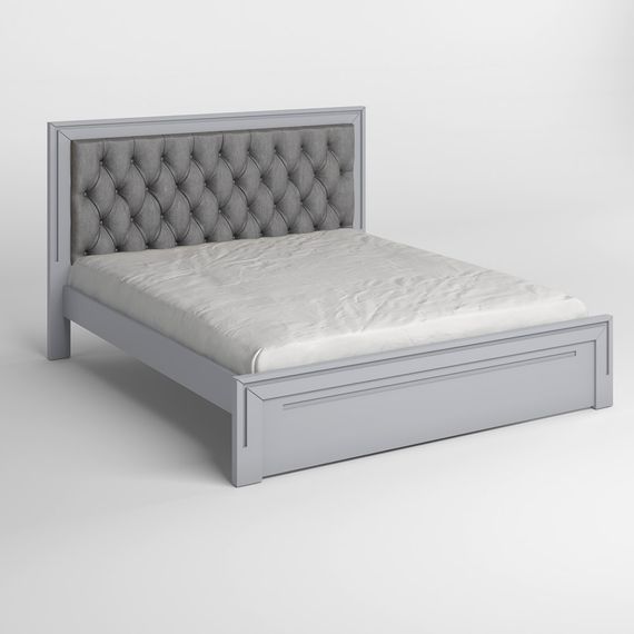 Двоспальне дерев&#039;яне ліжко Mebigrand Торонто Т3 Світло-сірий (RAL7040)/Аляска 93 (сірий) 160х190 см (MBG-8179) | Зображення 1