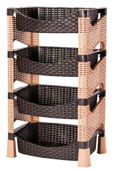 Етажерка 4-х ярусна VIOLET HOUSE 0740 Ротанг Гелаксі CREAM